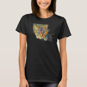 Digital Abstract Painting Of A Cat 10 T-Shirt
