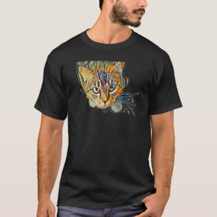 Digital Abstract Painting Of A Cat 10 T-Shirt