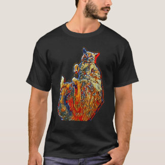 Digital Abstract Painting Of A Cat 31 T-Shirt