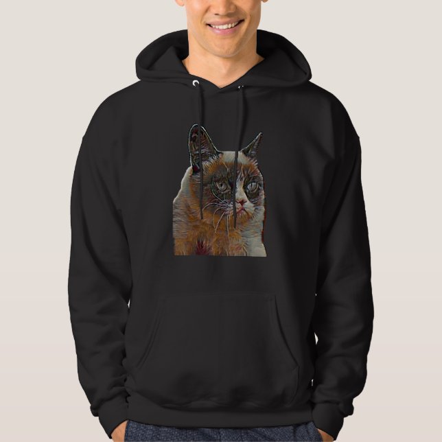 Digital Abstract Painting Of A Cat 57 Hoodie (Front)