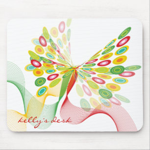 Digital Abstract Retro Dots Modern Art Butterfly Mouse Mat