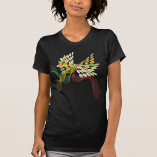 Digital Abstract Retro Dots Modern Art Butterfly T-Shirt