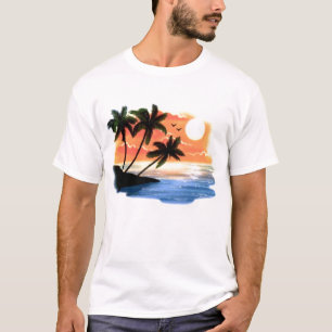 Digital Airbrushed Beach Scene T-Shirt