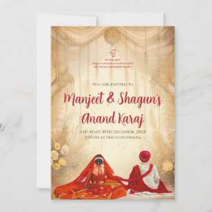 Digital Anand Karaj invite Sikh invitations