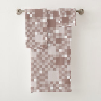 Digital Antique Rose Pixelated Little Squares Bath Towel Set