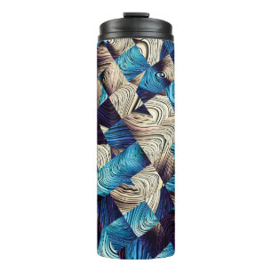 Digital art abstract pattern. Abstract blue image Thermal Tumbler