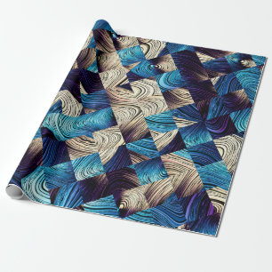 Digital art abstract pattern. Abstract blue image Wrapping Paper