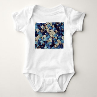 Digital Art Blue Abstract Squares Baby Bodysuit