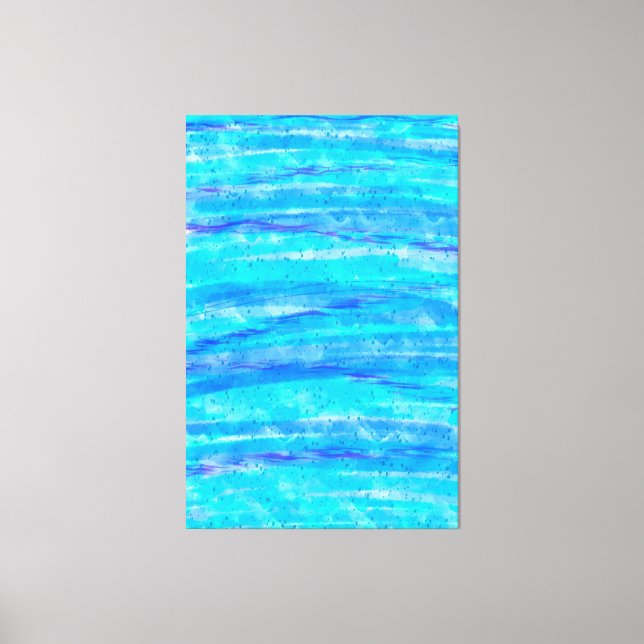 Digital Art Blue and Purple Waves Abstract Canvas Print (Front)