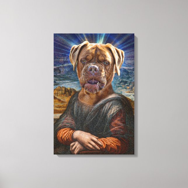 Digital ART - BULLDOG MONA LISA Canvas Print (Front)