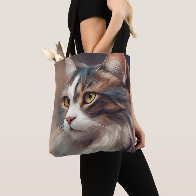 Digital art Cat 718 Tote Bag (Close Up)