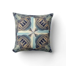 Digital art collage buildings cushion