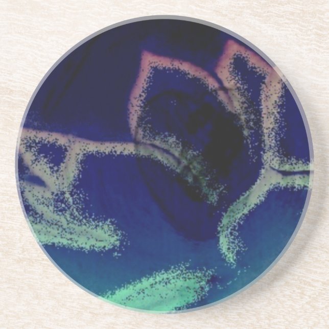 Digital Art Hen and Chicks Plant Coaster (Front)