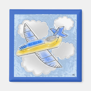 Digital Art Jet Aeroplane Magnet