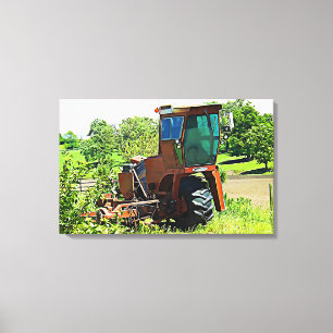 Digital Art Midwest Tractor Canvas Artwork Print