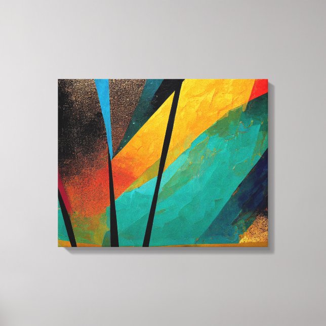 Digital Art of Abstract Orange & Black for canvas Print (Front)