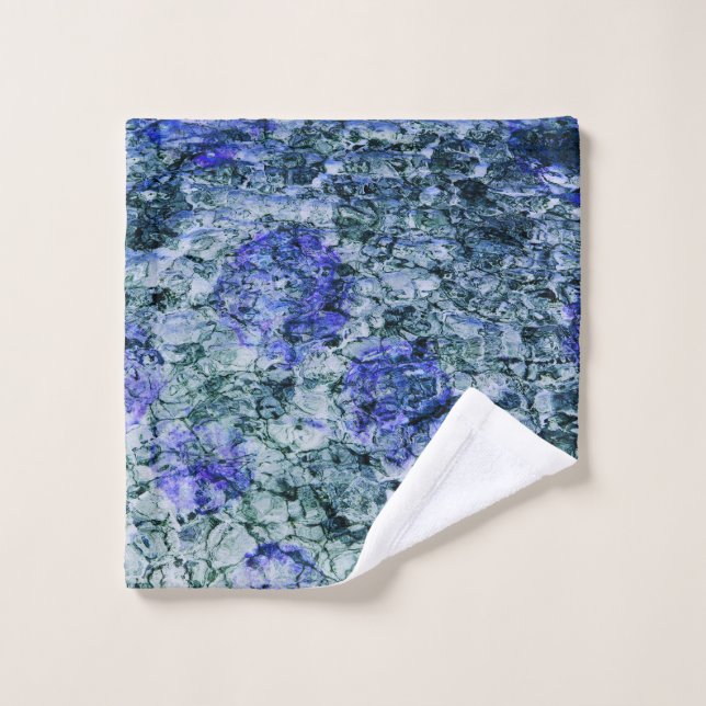 Digital art of blue watercolor abstract background wash cloth (Wash Cloth)