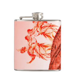 Digital art of Colosseum and statues / sculptures Hip Flask