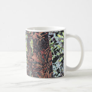 Digital art of floral flower pattern with tree coffee mug
