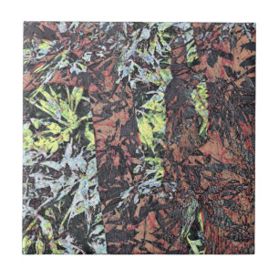 Digital art of floral flower pattern with tree tile