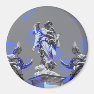 Digital art of sculptures blue colour brush magnet