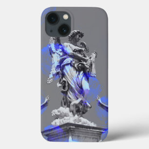 Digital art of sculptures blue colour brush stroke iPhone 13 case