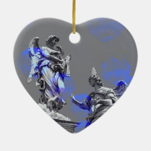 Digital art of sculptures blue colour brush stroke ceramic tree decoration