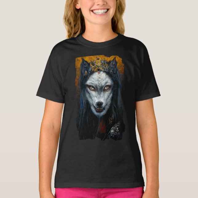 Digital Art Portrait of a Werewolf T-Shirt (Front)