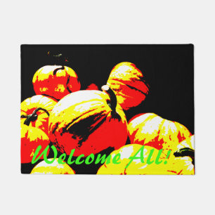 Digital Art Pumpkins on a "Welcome All! Doormat