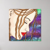 Digital Art | Sad Lady Deep in Thought