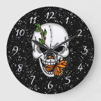 Digital Art Skull and Monarch Butterfly