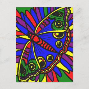 Digital Art Stained Glass Butterfly Postcard