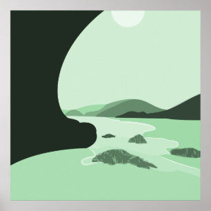 Digital Art Turquoise Beach Seascape Poster