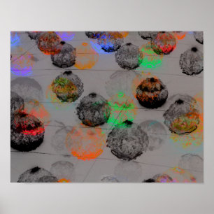 Digital art with round brush strokes. poster