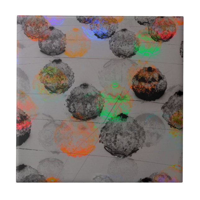 Digital art with round brush strokes. tile (Front)