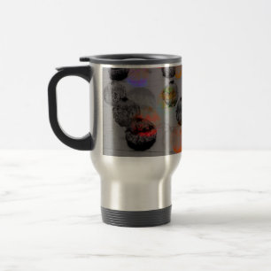 Digital art with round brush strokes. travel mug