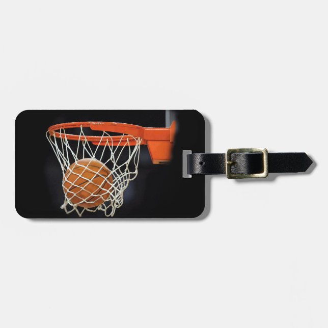Digital Artwork Basketball Neck Tie Luggage Tag (Front Horizontal)