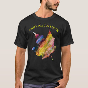 Digital Autumn in Black Tee