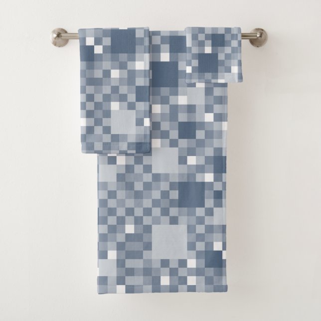 Digital Avio Pixelated Little Squares Bath Towel Set (Insitu)