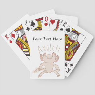 Digital Axolotl Illustration, Cute Animal Playing Cards