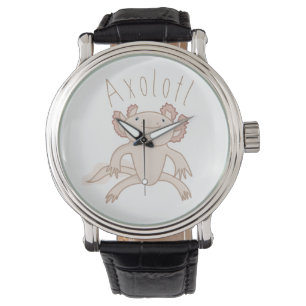 Digital Axolotl Illustration, Cute Animal Watch