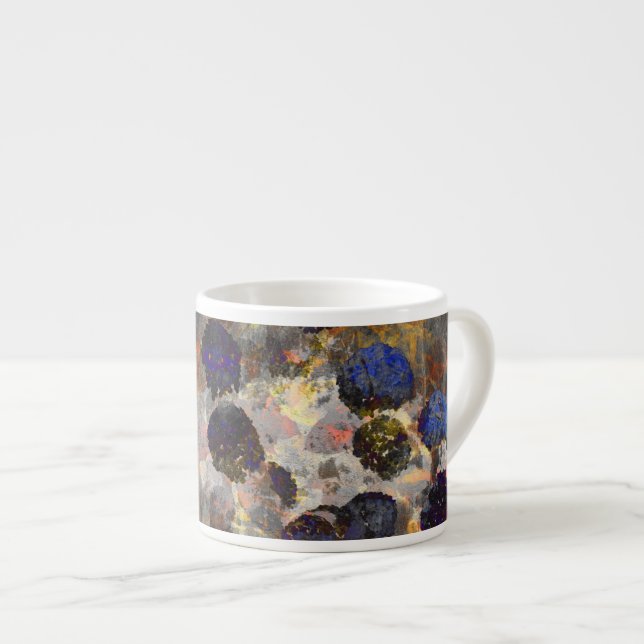 Digital background art of floral / flower pattern espresso cup (Front Right)