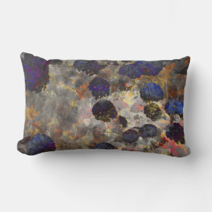 Digital background art of floral / flower pattern lumbar cushion