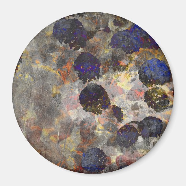 Digital background art of floral / flower pattern magnet (Front)