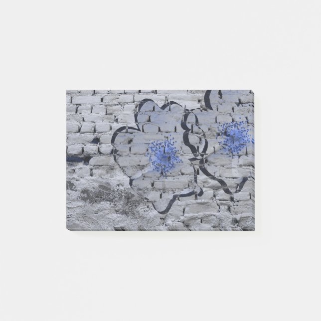 Digital background art of floral / flower pattern post-it notes (Front)