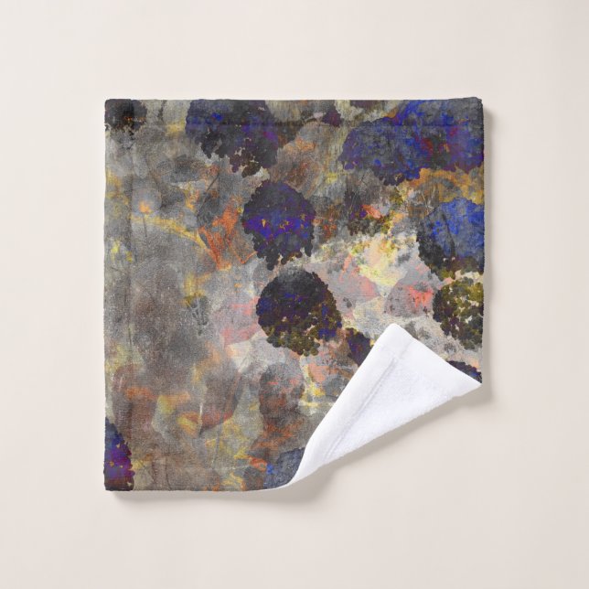 Digital background art of floral / flower pattern wash cloth (Wash Cloth)