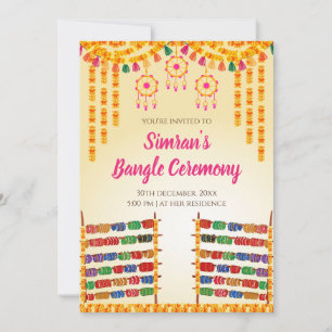 Digital Bangle ceremony invite & Choora invites