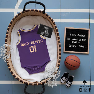 Digital basketball themed pregnancy announcement