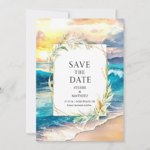 Digital Beach Wedding Save The Date