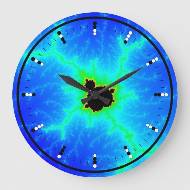 Digital (Binary) Analogue Clock w Mandelbrot (Front)
